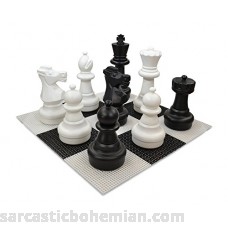 MegaChess 25 inch Tall Complete Giant Plastic Chess Set with 10 Foot x 10 Foot Giant Plastic Board B079F12NVR